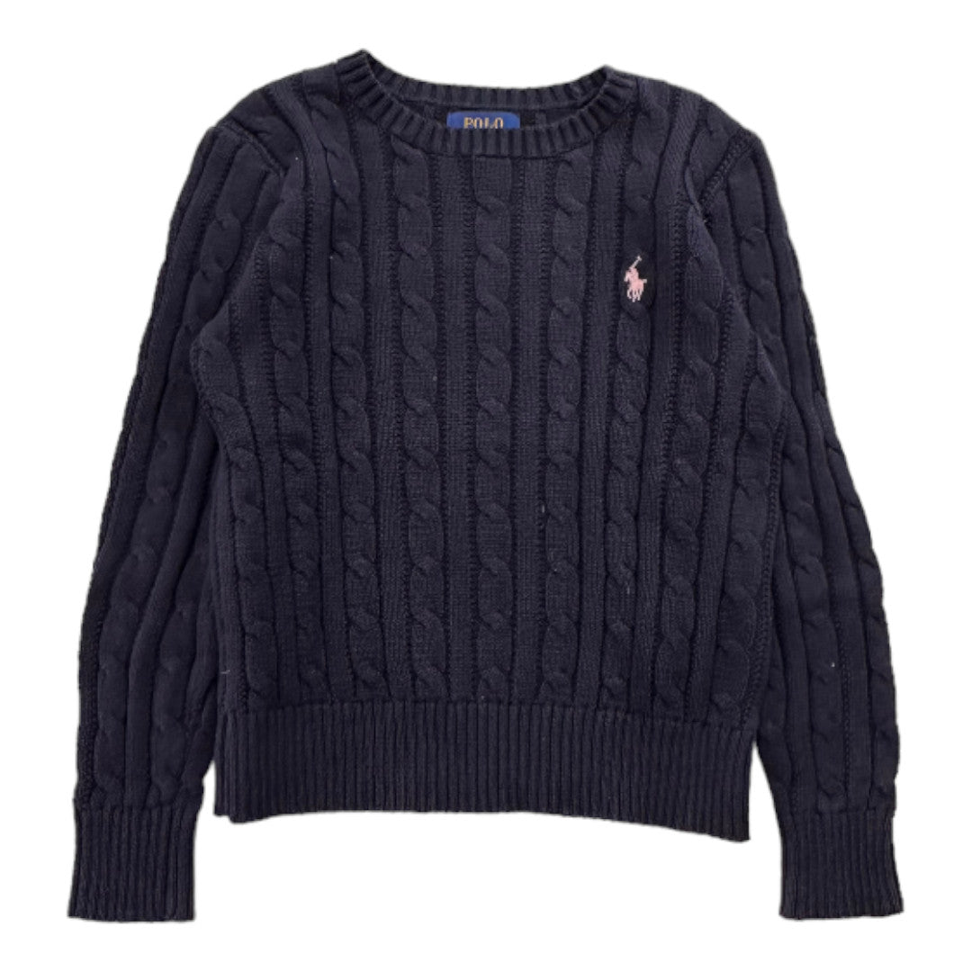 RALPH LAUREN - Pull bleu marine - 7 ans