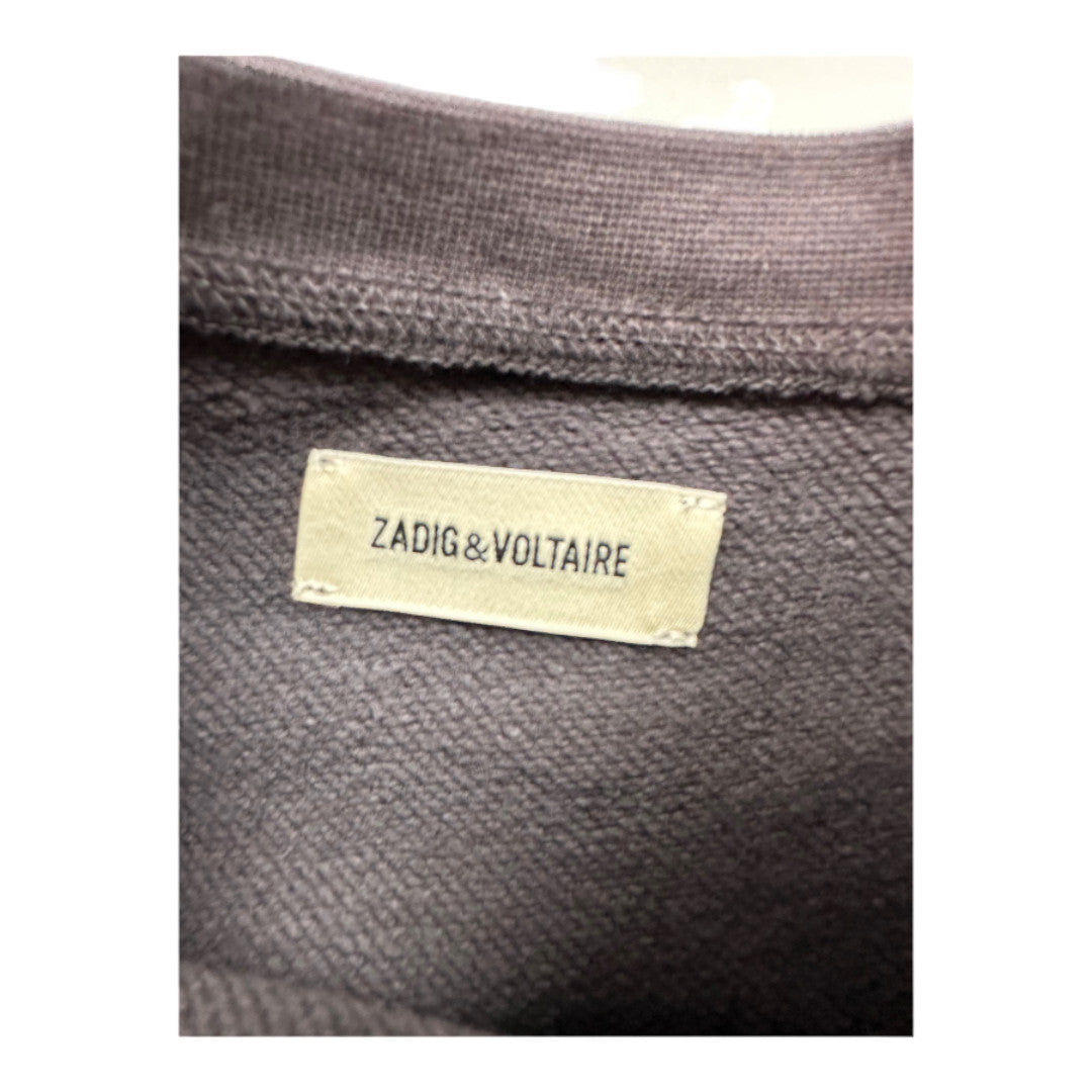 ZADIG & VOLTAIRE - Sweat marron avec imprimés - 8 ans