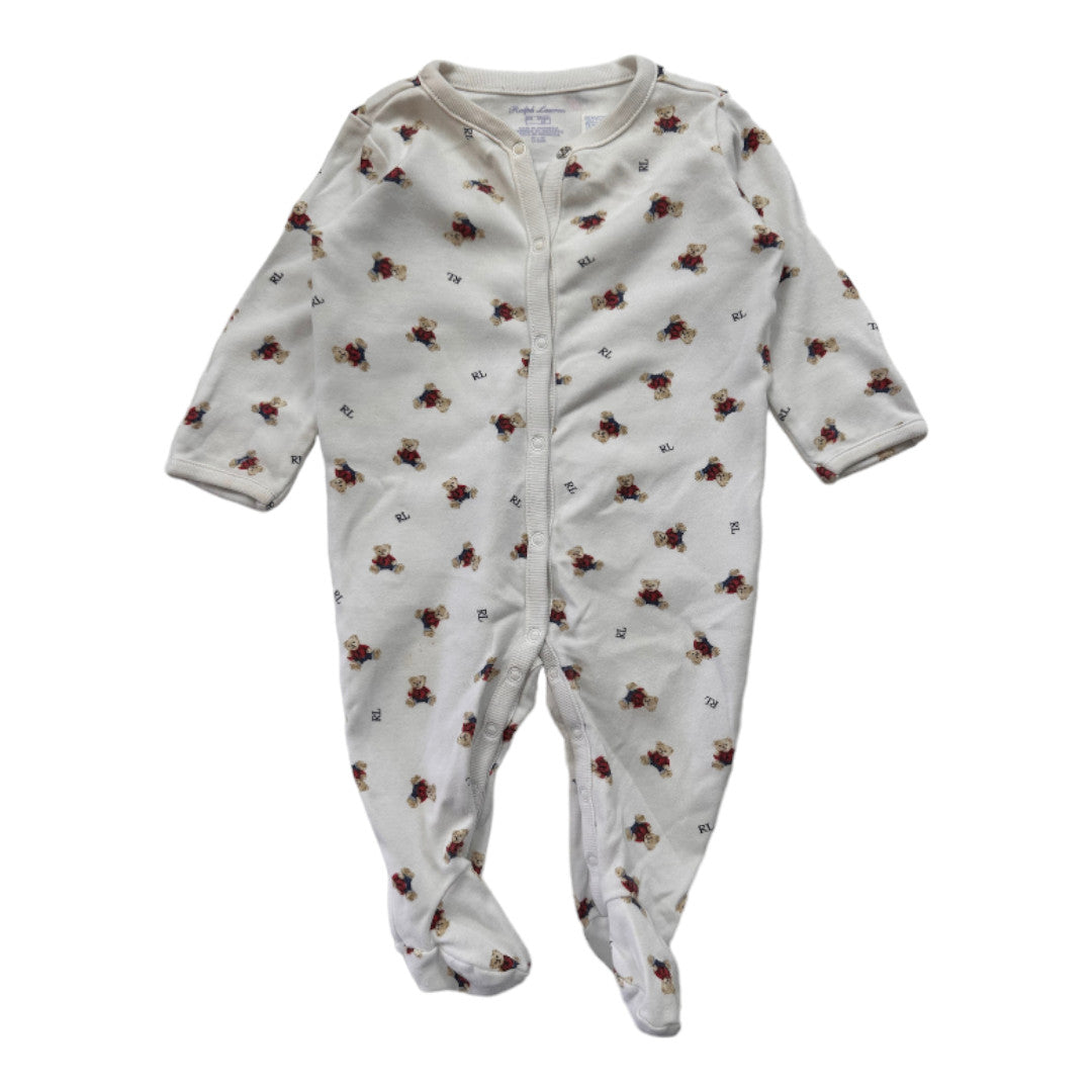 RALPH LAUREN - Pyjama blanc imprimés oursons - 3 mois