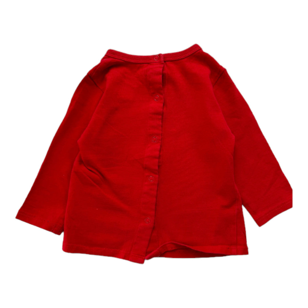HUGO BOSS - T-shirt à manches longues rouge - 12 mois
