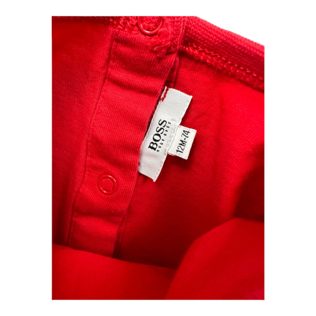 HUGO BOSS - T-shirt à manches longues rouge - 12 mois