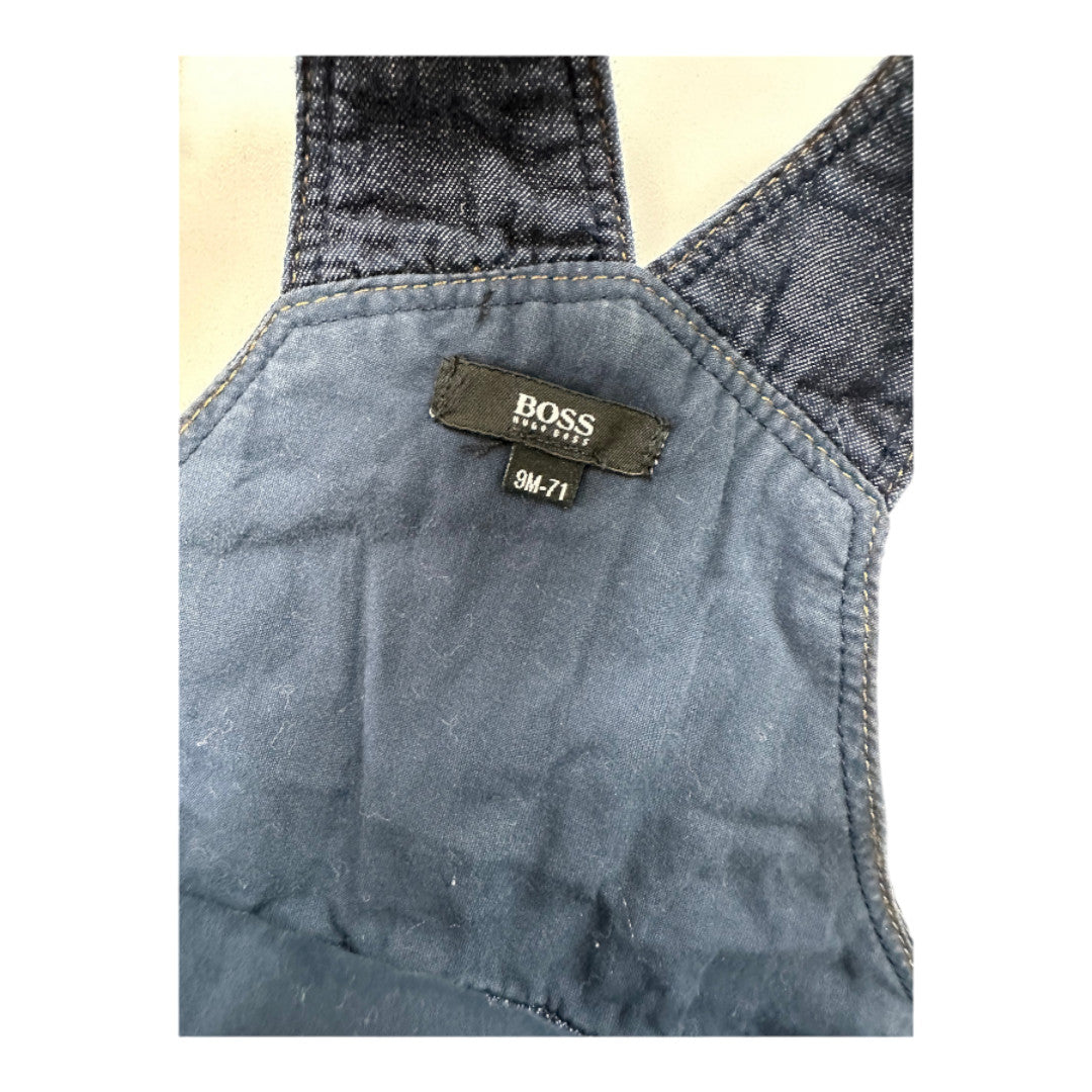 HUGO BOSS - Salopette bleue en jean - 9 mois