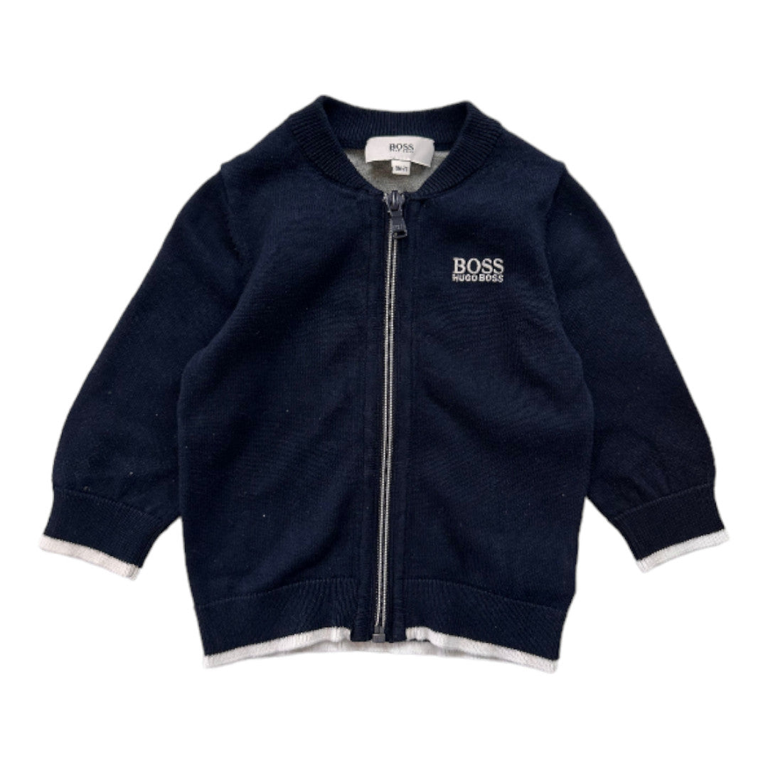 HUGO BOSS - Cardigan bleu marine - 9 mois