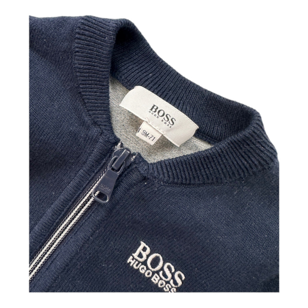 HUGO BOSS - Cardigan bleu marine - 9 mois