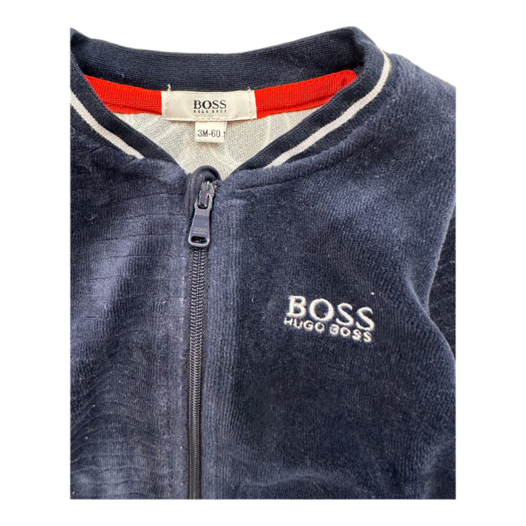 HUGO BOSS - Ensemble de jogging bleu marine en velours - 3 mois