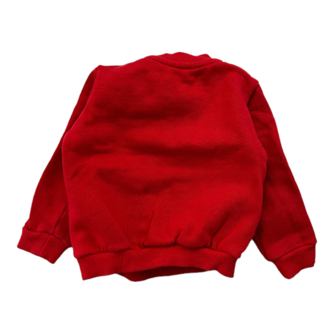 MOSCHINO - Sweat rouge avec imprimés - 9 mois