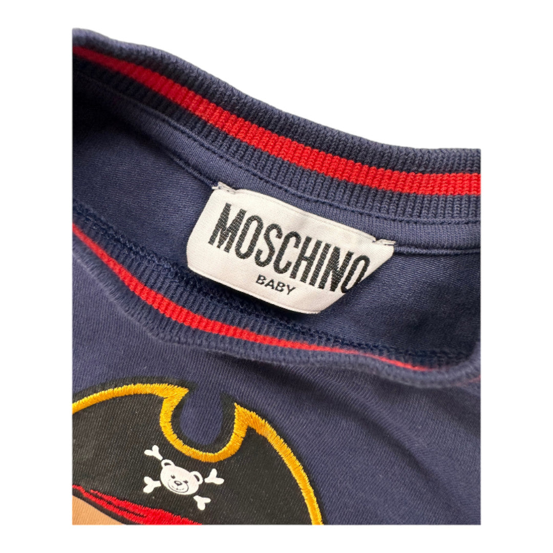 MOSCHINO - Combinaison bleu marine avec imprimés - 6 mois