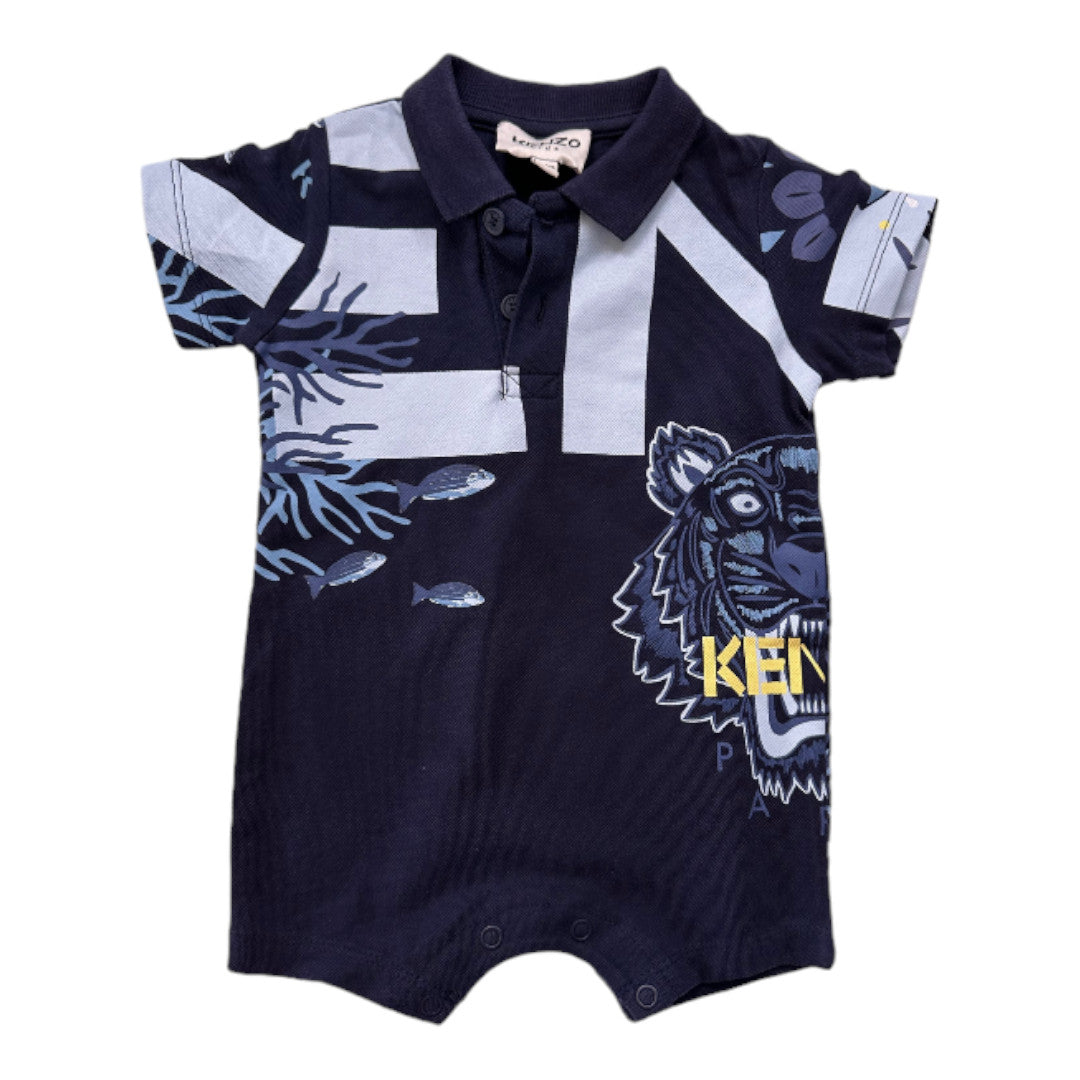 KENZO - Combinaison bleu marine avec imprimés - 6 mois