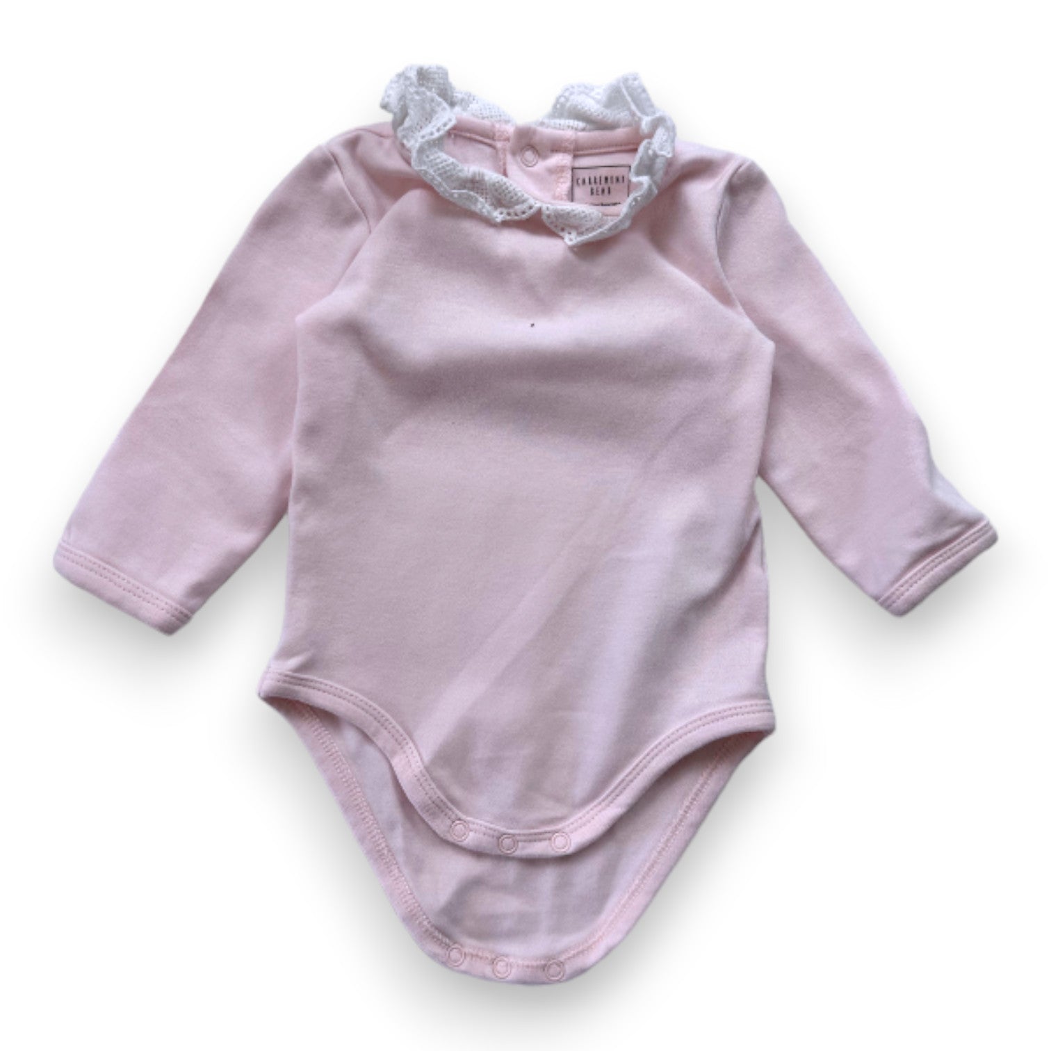 CARREMENT BEAU - Body rose et col en dentelle - 6 mois