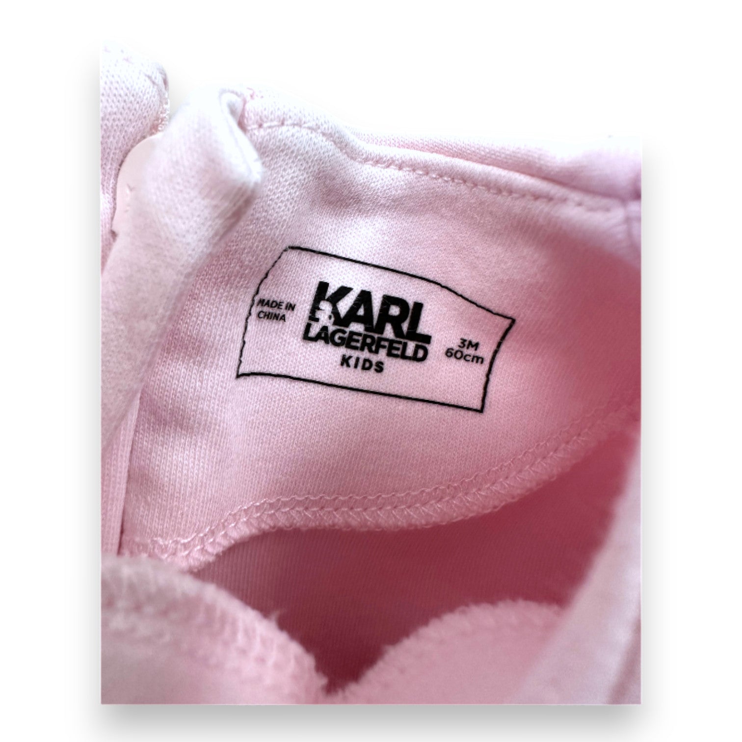 KARL LAGERFELD - Robe rose à manches longues avec imprimé - 3 mois