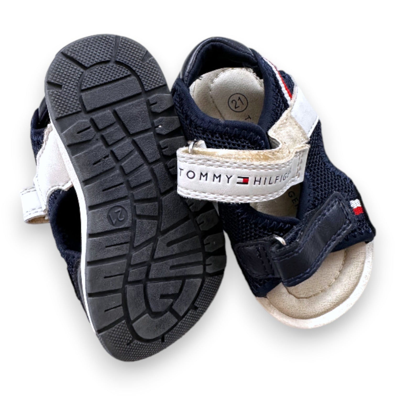 TOMMY HILFIGER - Sandales bleus et blanches "Tommy Hilfiger" - 21