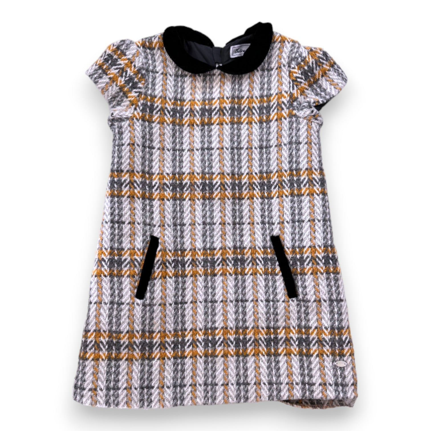 TARTINE & CHOCOLAT - Robe effet tweed à carreaux - 4 ans