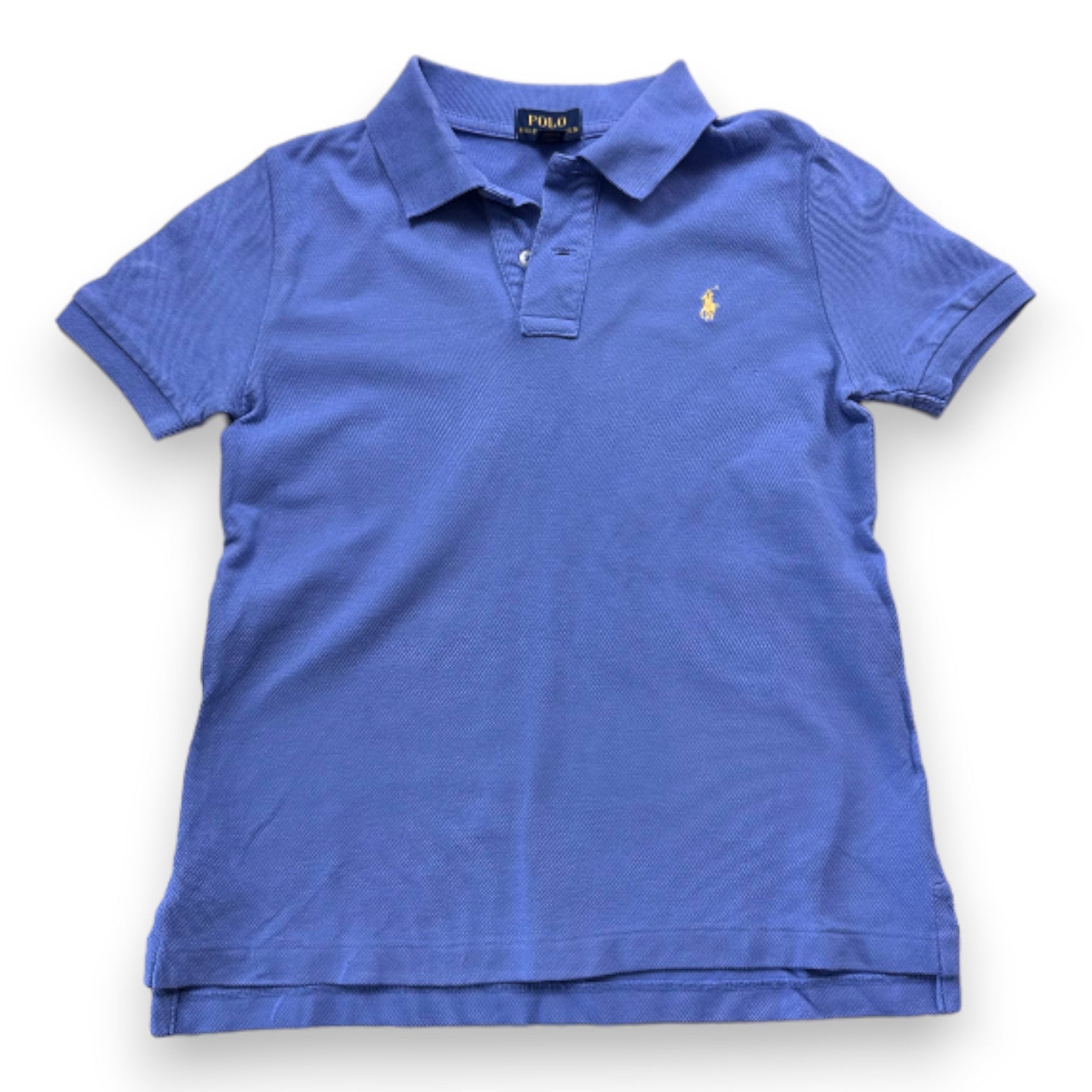 RALPH LAUREN - Polo bleu à manches courtes - 7 ans