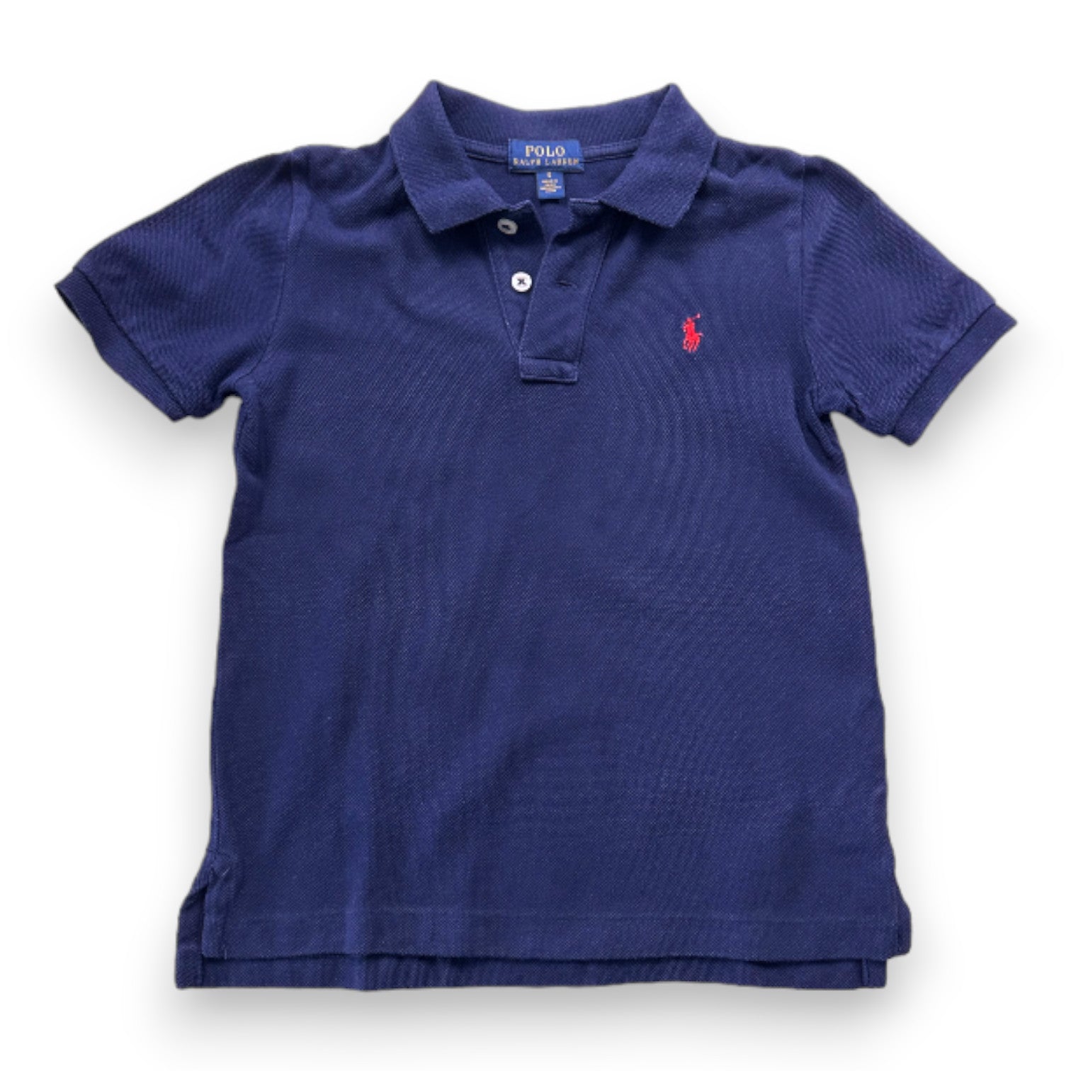 RALPH LAUREN - Polo bleu marine à manches courtes - 5 ans