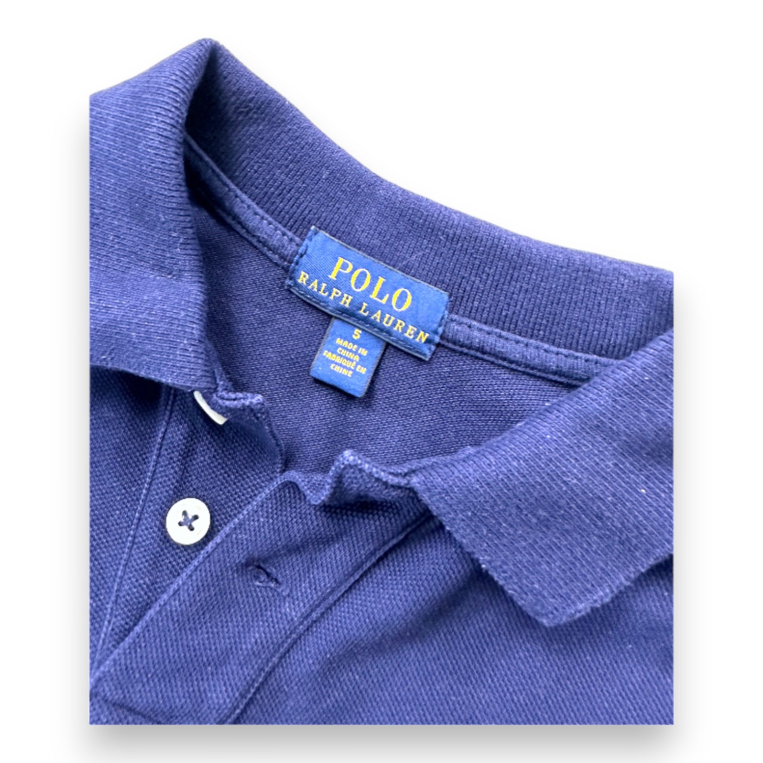 RALPH LAUREN - Polo bleu marine à manches courtes - 5 ans