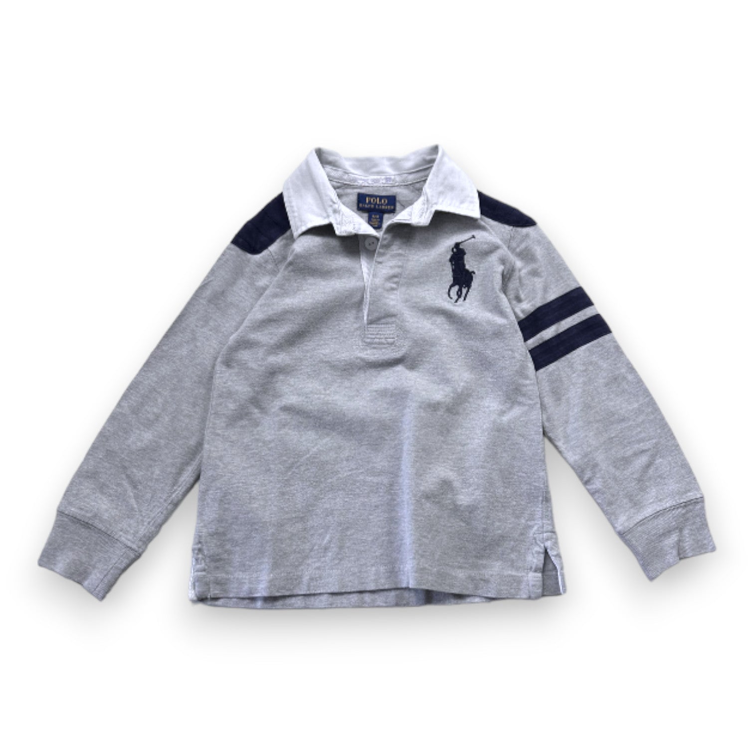 RALPH LAUREN - Polo à manches longues gris - 4 ans