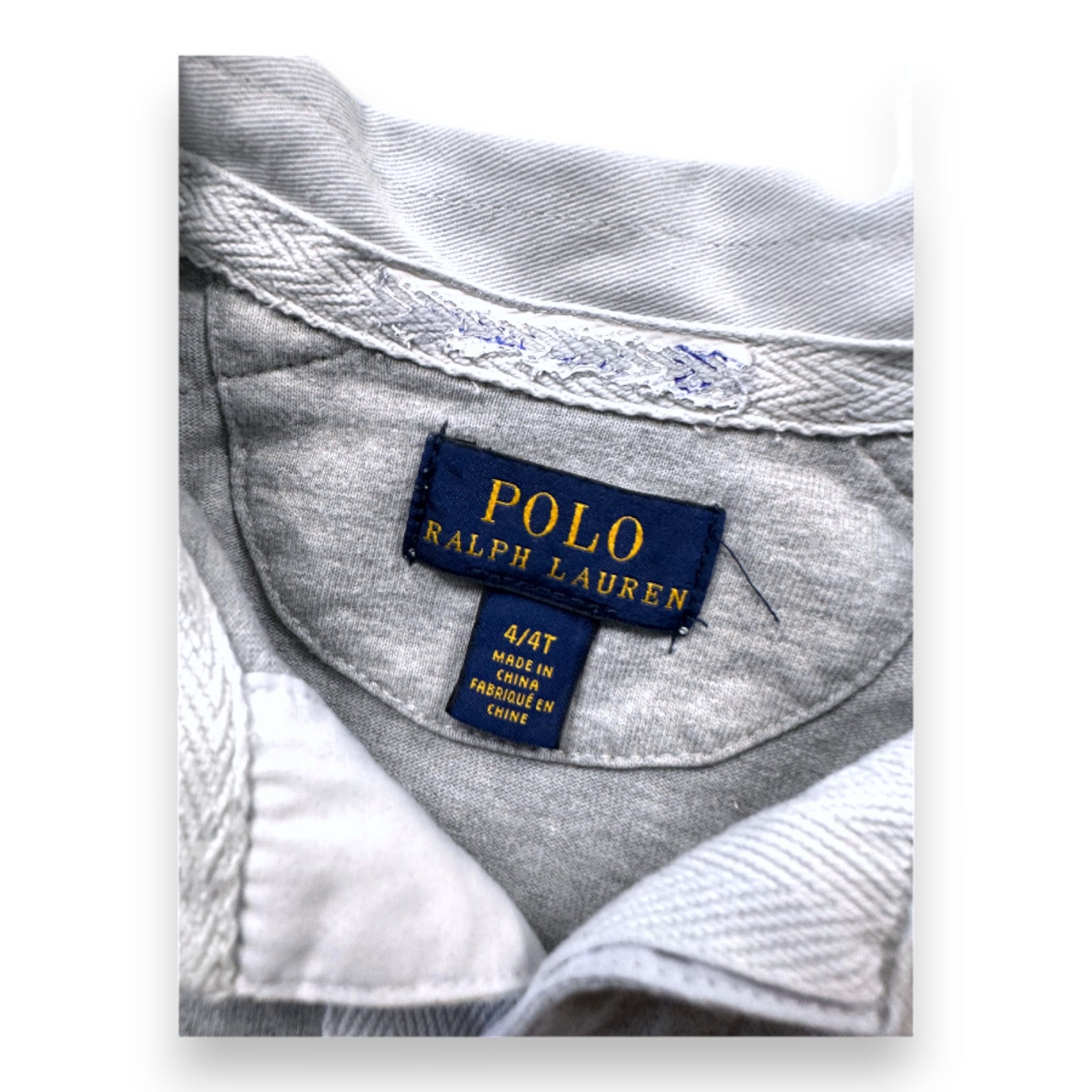 RALPH LAUREN - Polo à manches longues gris - 4 ans