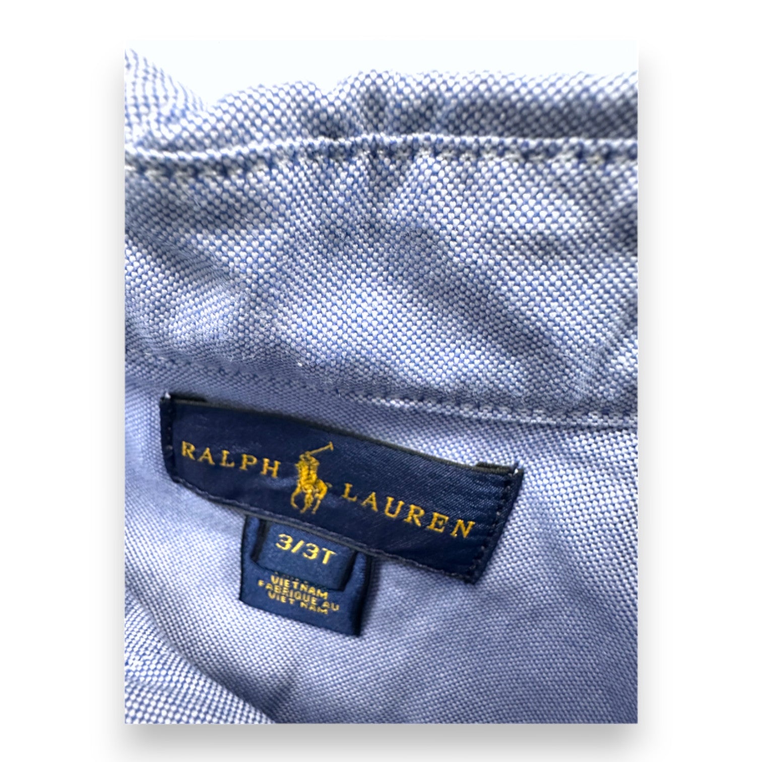 RALPH LAUREN - Chemise bleue à manches longues - 3 ans