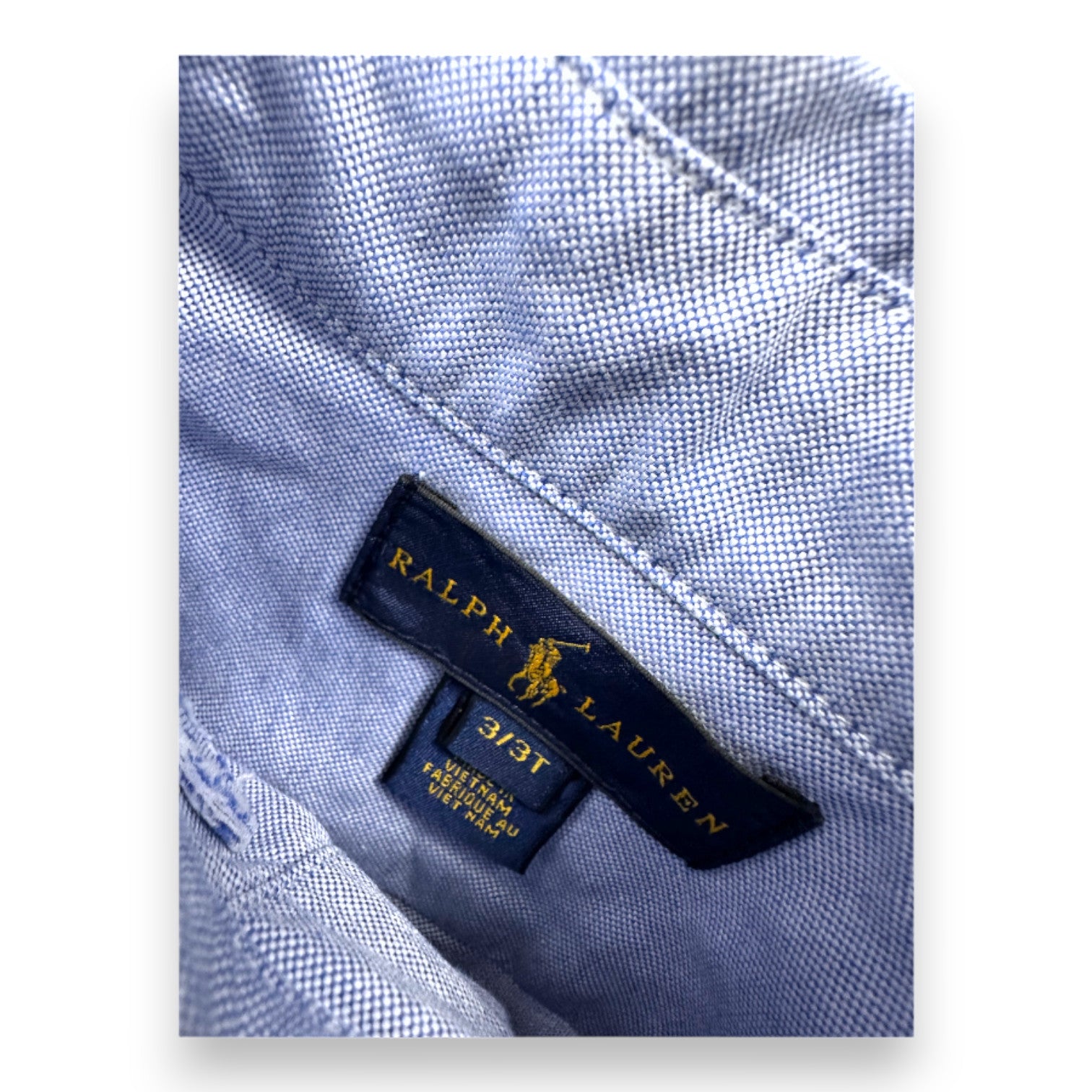 RALPH LAUREN - Chemise à manches longues bleue - 3 ans