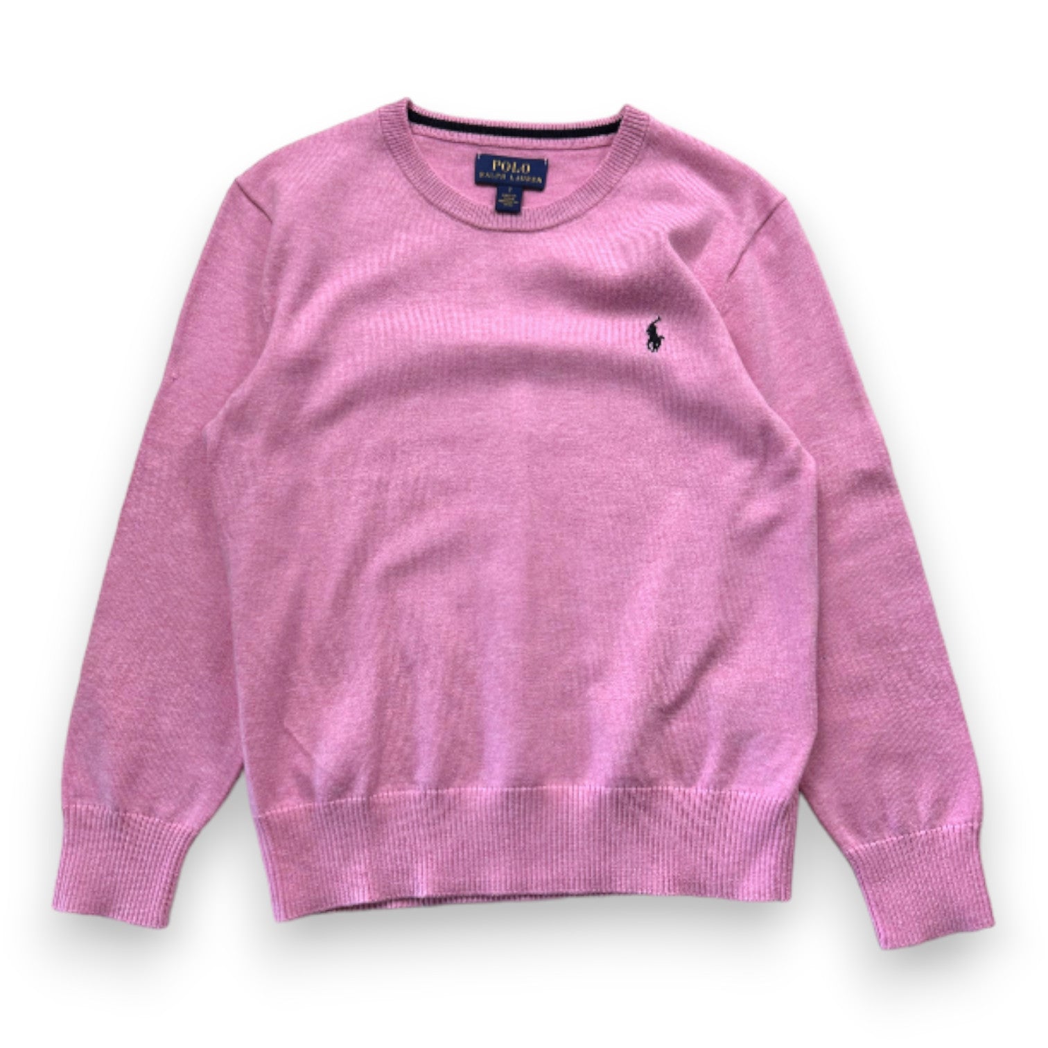 RALPH LAUREN - Pull rose à manches longues - 7 ans