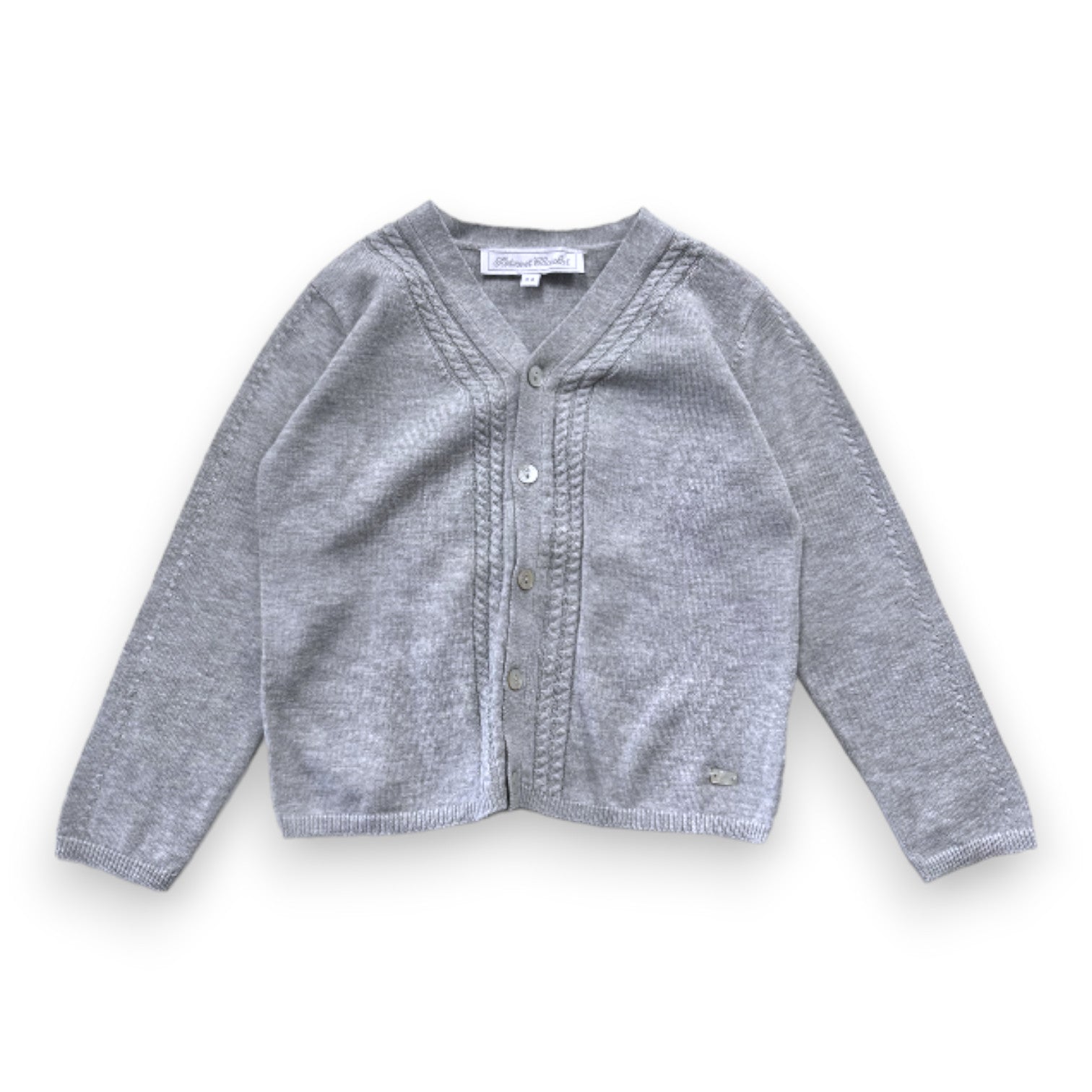 TARTINE & CHOCOLAT - Cardigan gris avec détails - 4 ans