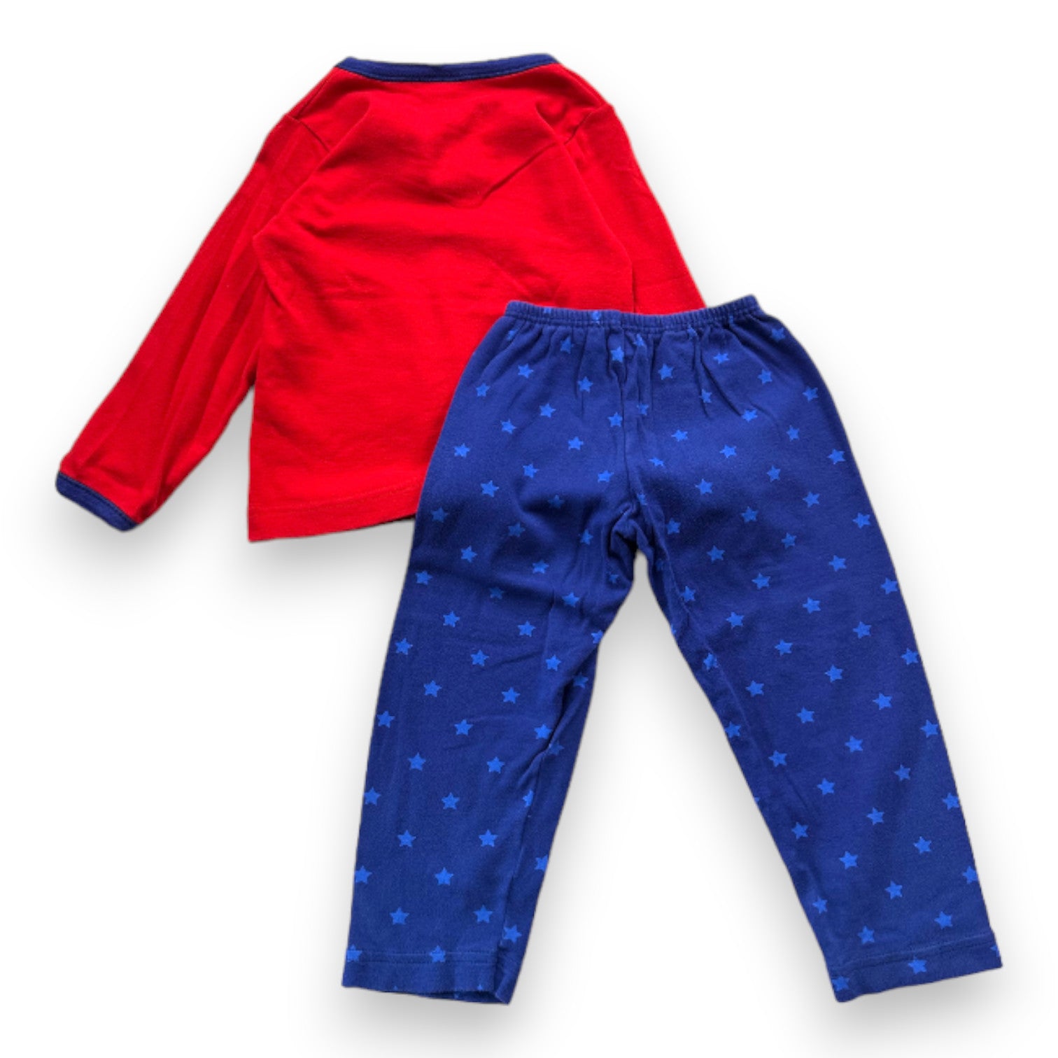 PETIT BATEAU - Ensemble de pyjama rouge et bleu - 3 ans