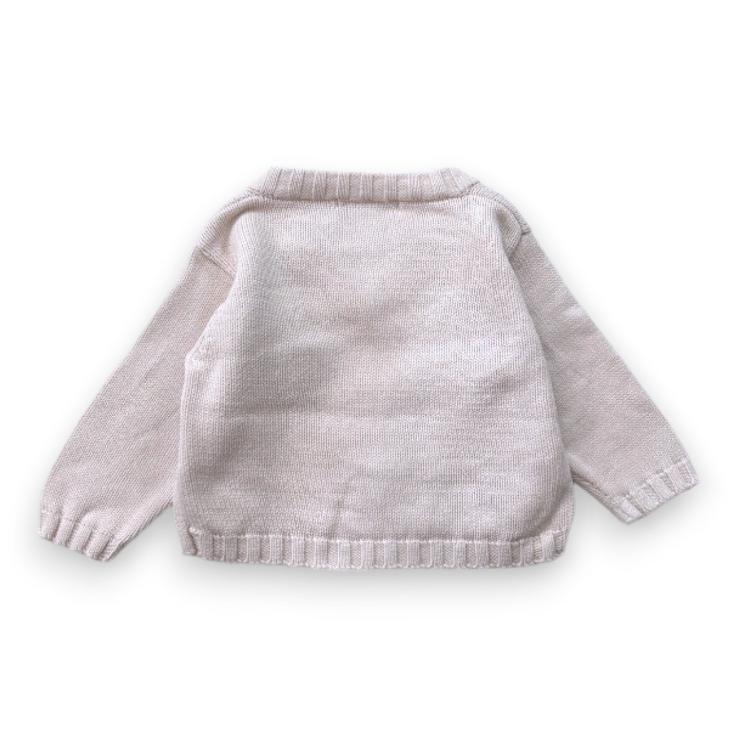 BABY DIOR - Pull beige avec broderies - 6 mois