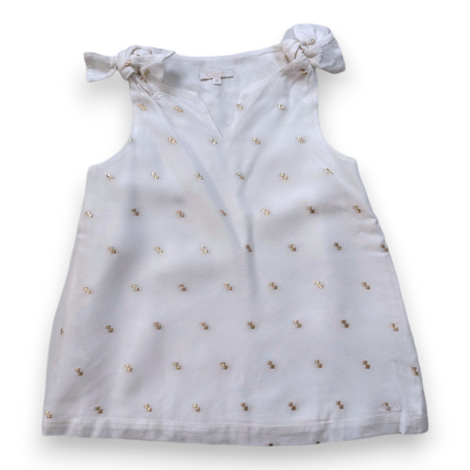 CHLOE - Blouse blanche avec détails dorés - 8 ans