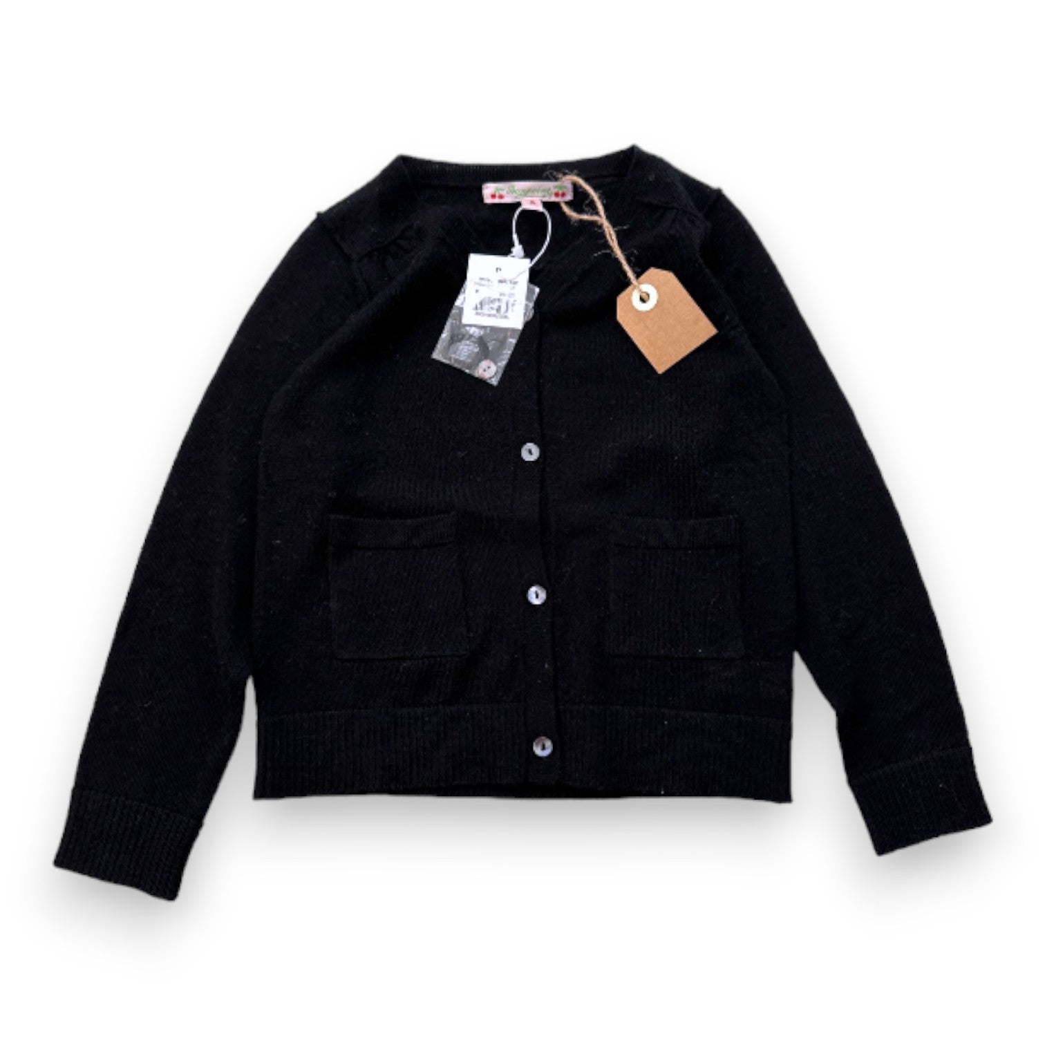 BONPOINT - Cardigan noir en laine neuf - 4 ans