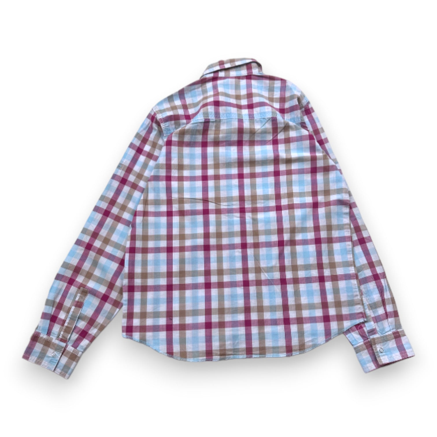 PETIT BATEAU - Chemise à carreaux violet bleu et marron - 12 ans