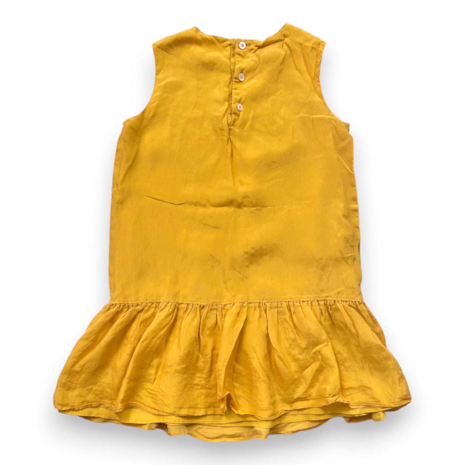 GUCCI - Robe en soie jaune avec imprimé chat - 6 ans