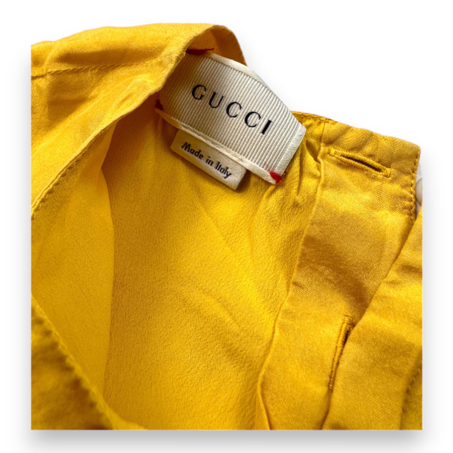 GUCCI - Robe en soie jaune avec imprimé chat - 6 ans