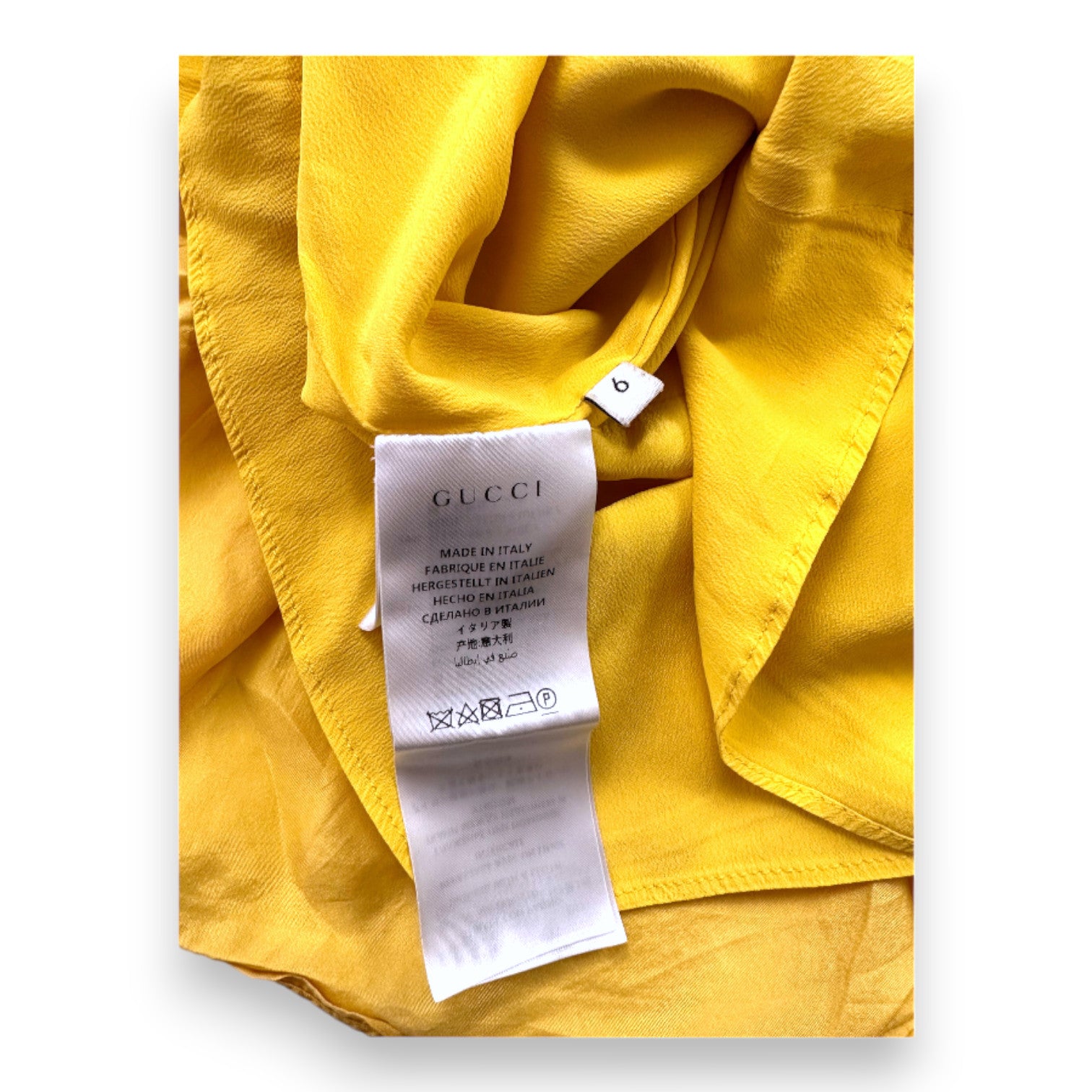 GUCCI - Robe en soie jaune avec imprimé chat - 6 ans