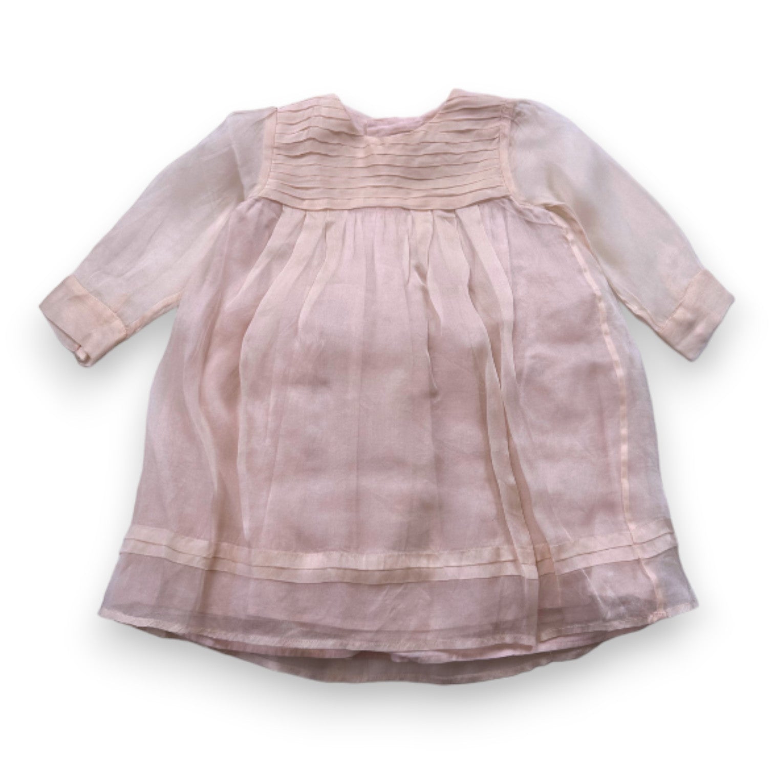 OVALE - Robe rose en tulle et soie - 2 ans