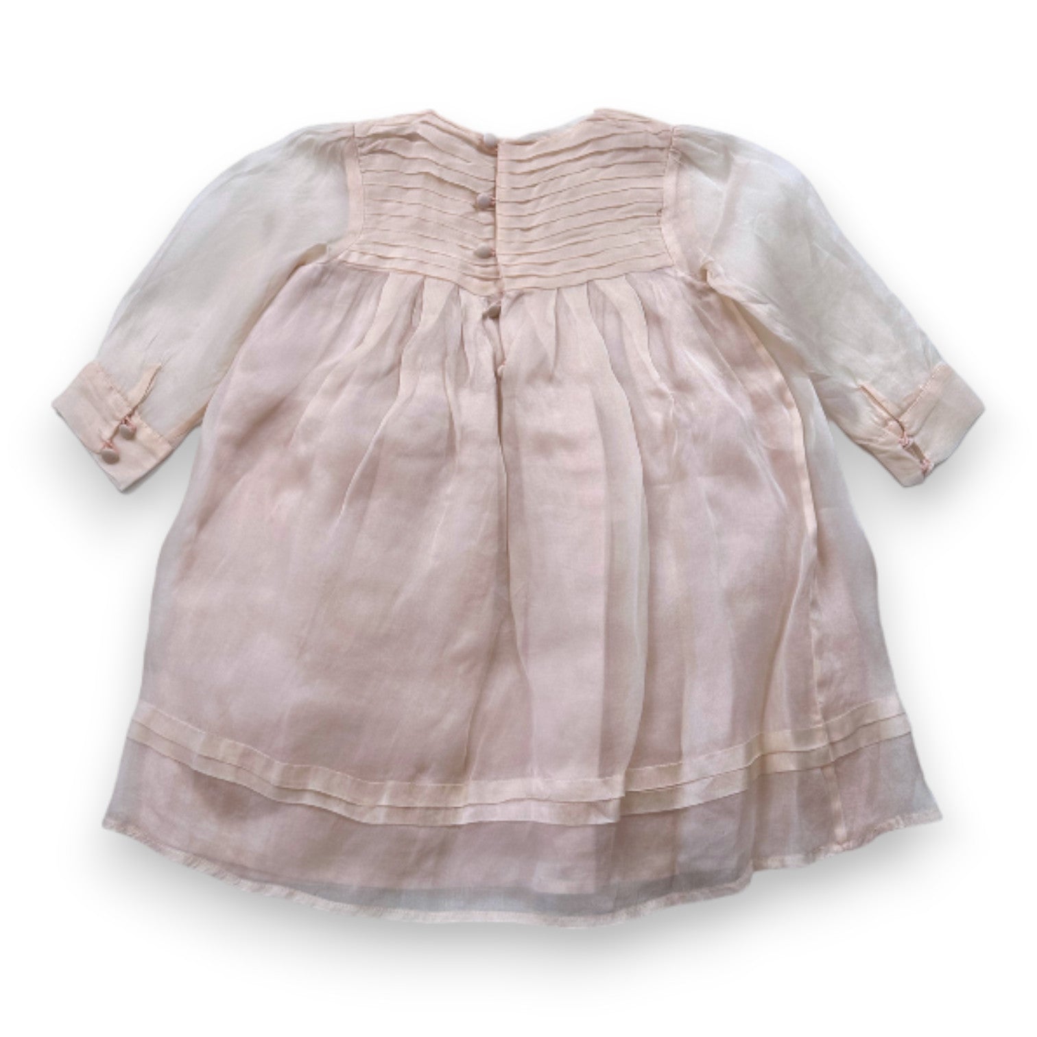 OVALE - Robe rose en tulle et soie - 2 ans