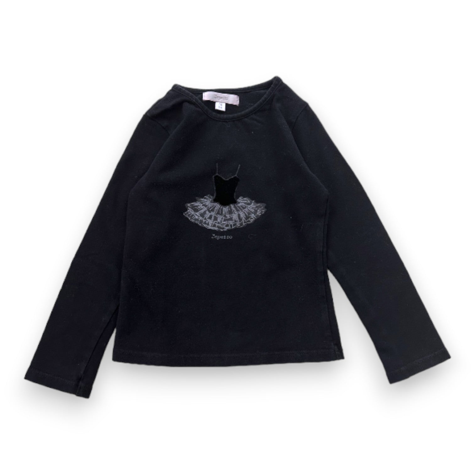 REPETTO - T-shirt noir à manches longues avec imprimé - 3 ans