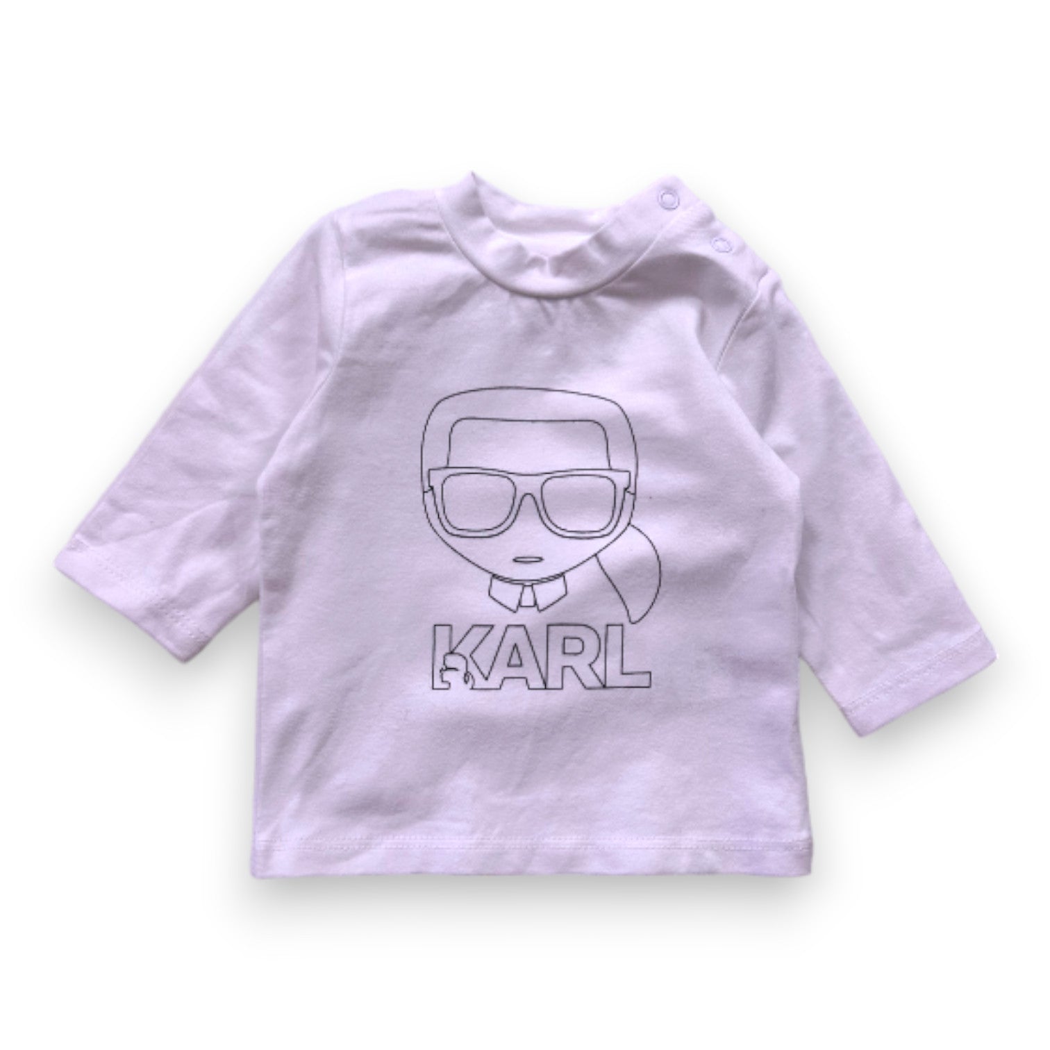 KARL LAGERFELD - T-shirt blanc avec imprimé - 1 mois