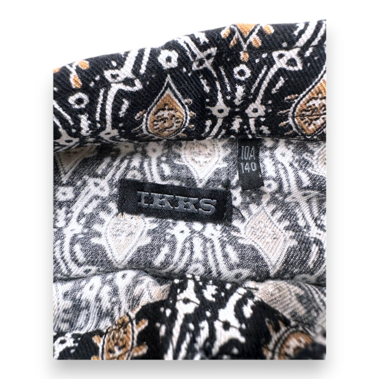 IKKS - Chemise noire à motifs - 10 ans