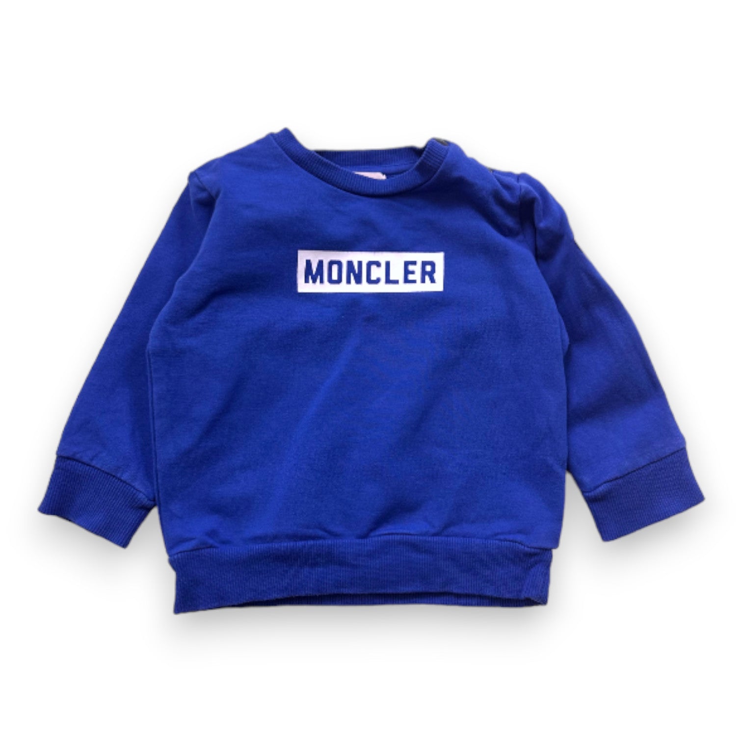 MONCLER - Sweat bleu "Moncler" - 9 mois