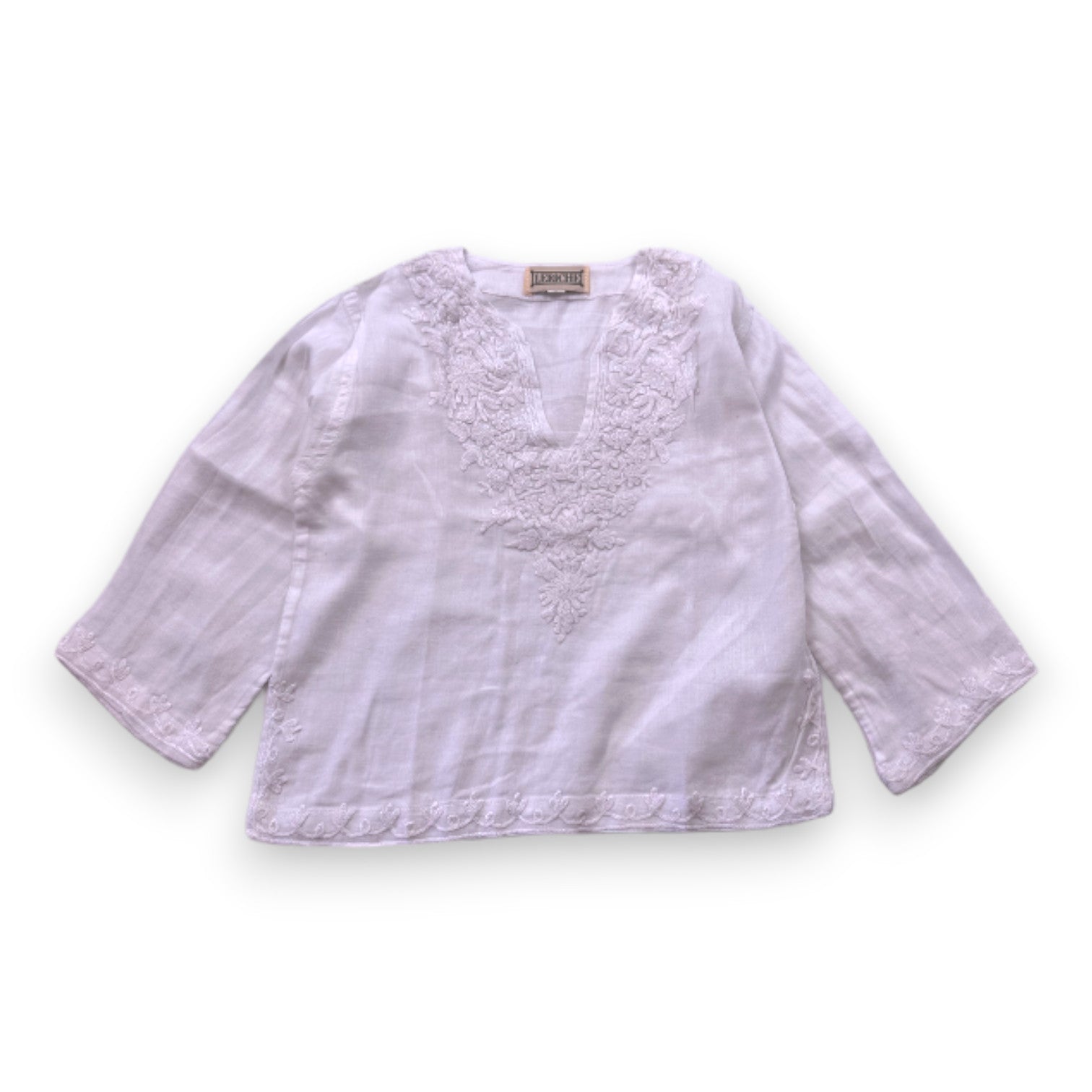 LERICHE - Blouse blanche avec broderies - 2 ans