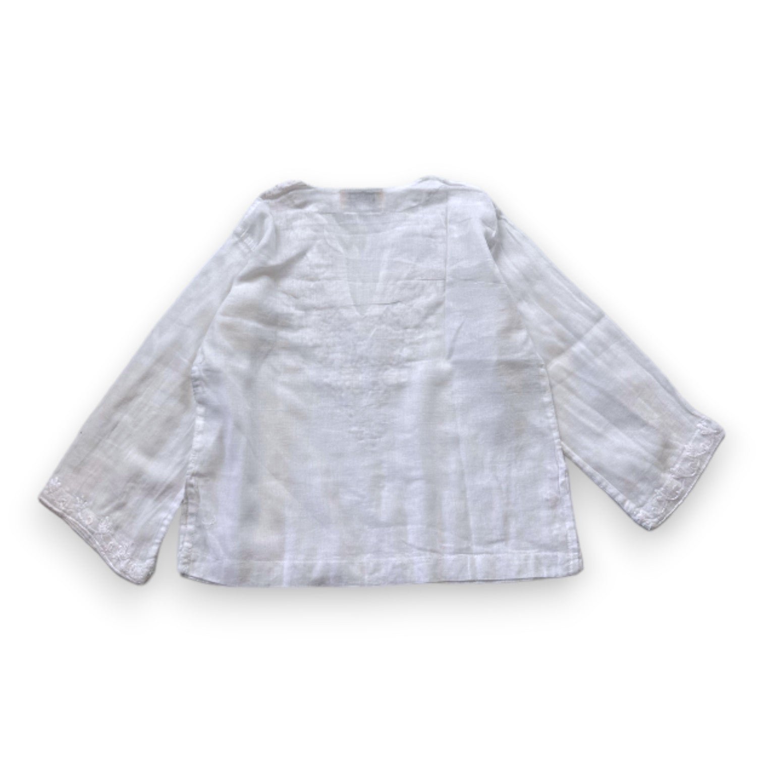 LERICHE - Blouse blanche avec broderies - 2 ans