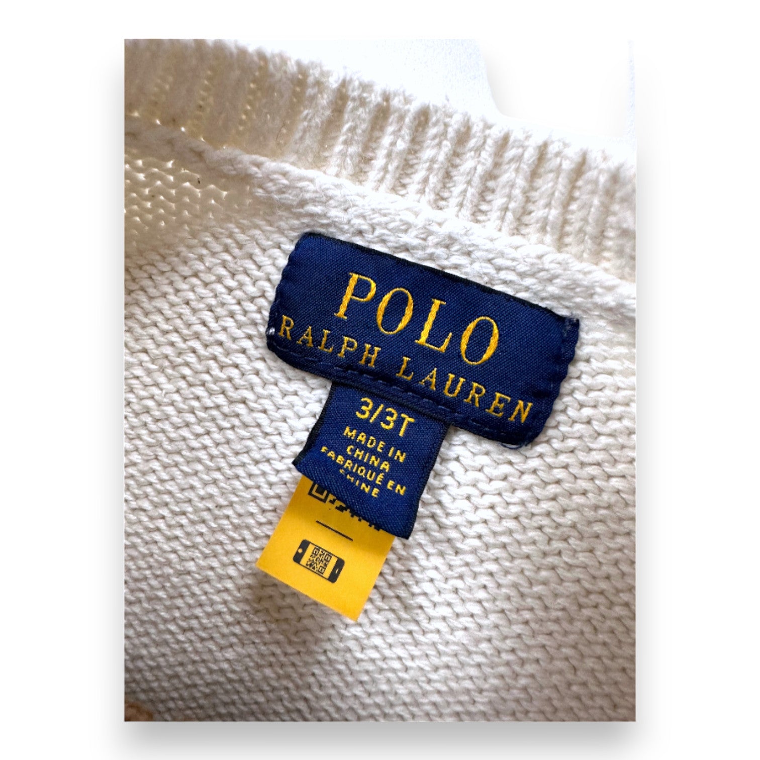 RALPH LAUREN - Pull beige avec ours - 3 ans