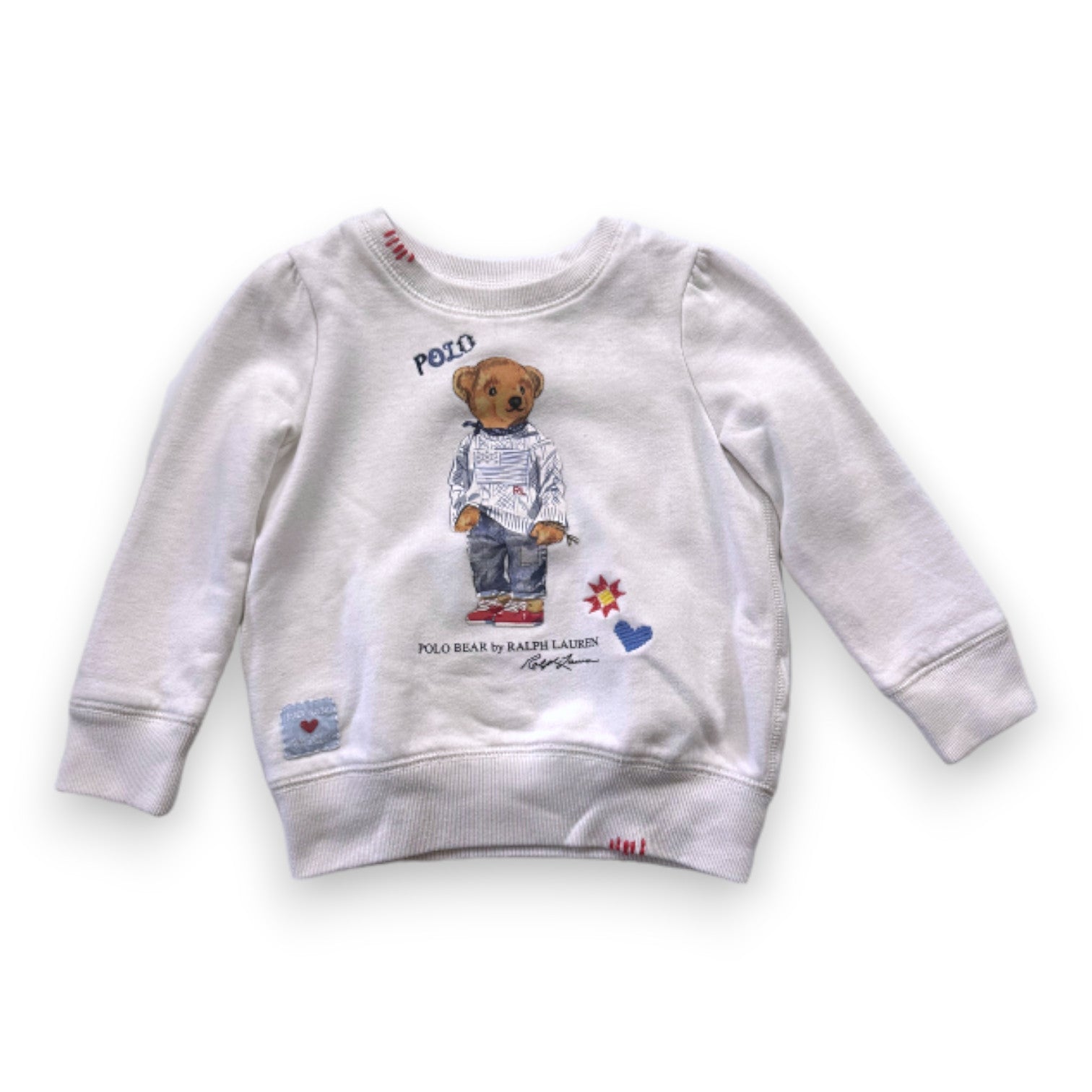 RALPH LAUREN - Sweat blanc avec ours - 3 ans