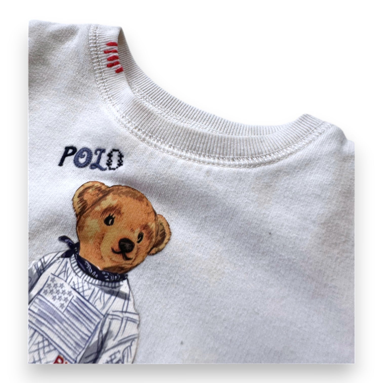 RALPH LAUREN - Sweat blanc avec ours - 3 ans