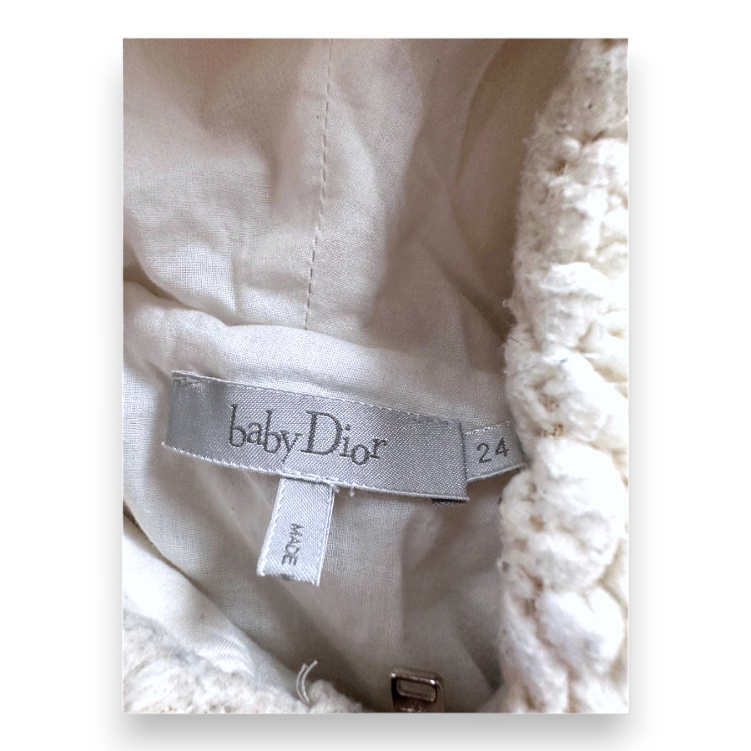 BABY DIOR - Manteau en fausse fourrure beige - 2 ans