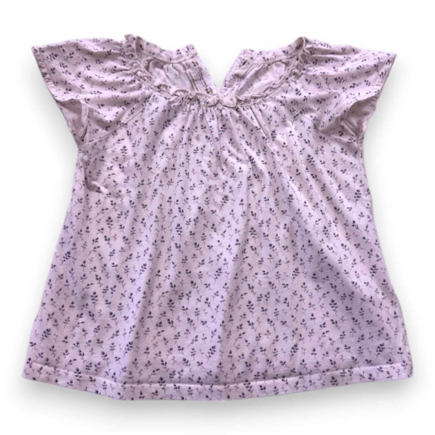 BONPOINT - T-shirt blanc avec fleurs violettes - 3 ans