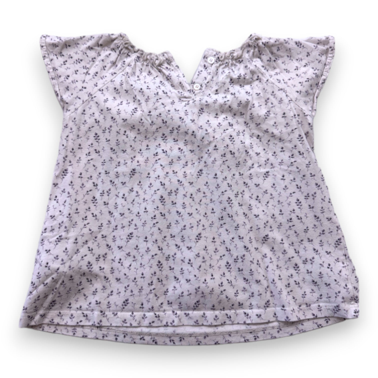 BONPOINT - T-shirt blanc avec fleurs violettes - 3 ans