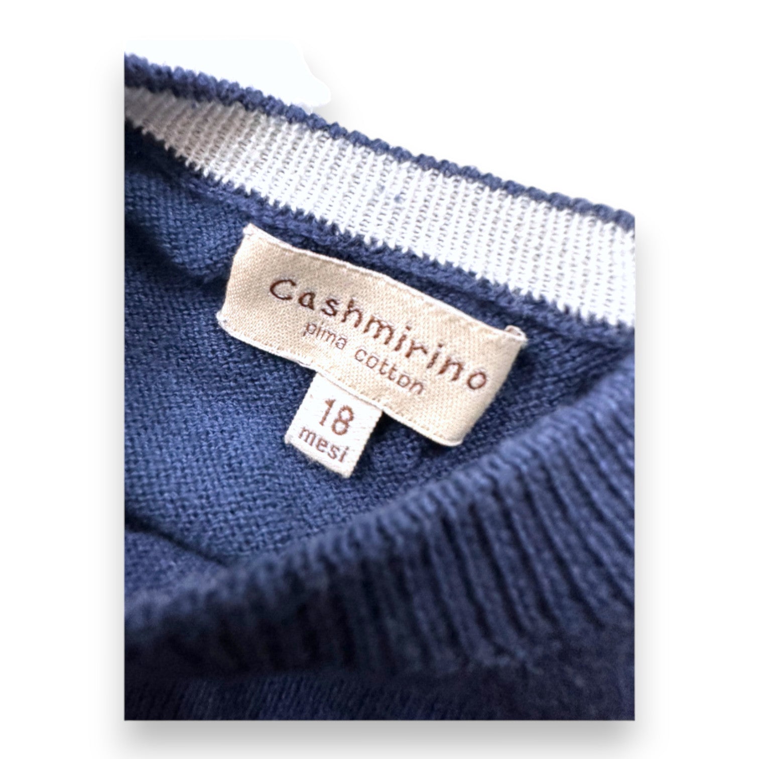 CASHMIRINO - Pull en cachemire bleu marine - 18 mois