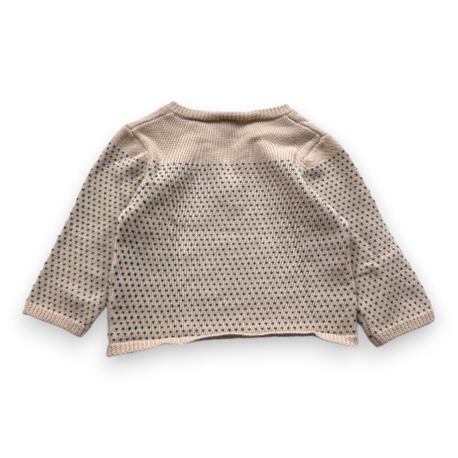 BONTON - Pull beige à motifs verts - 2 ans