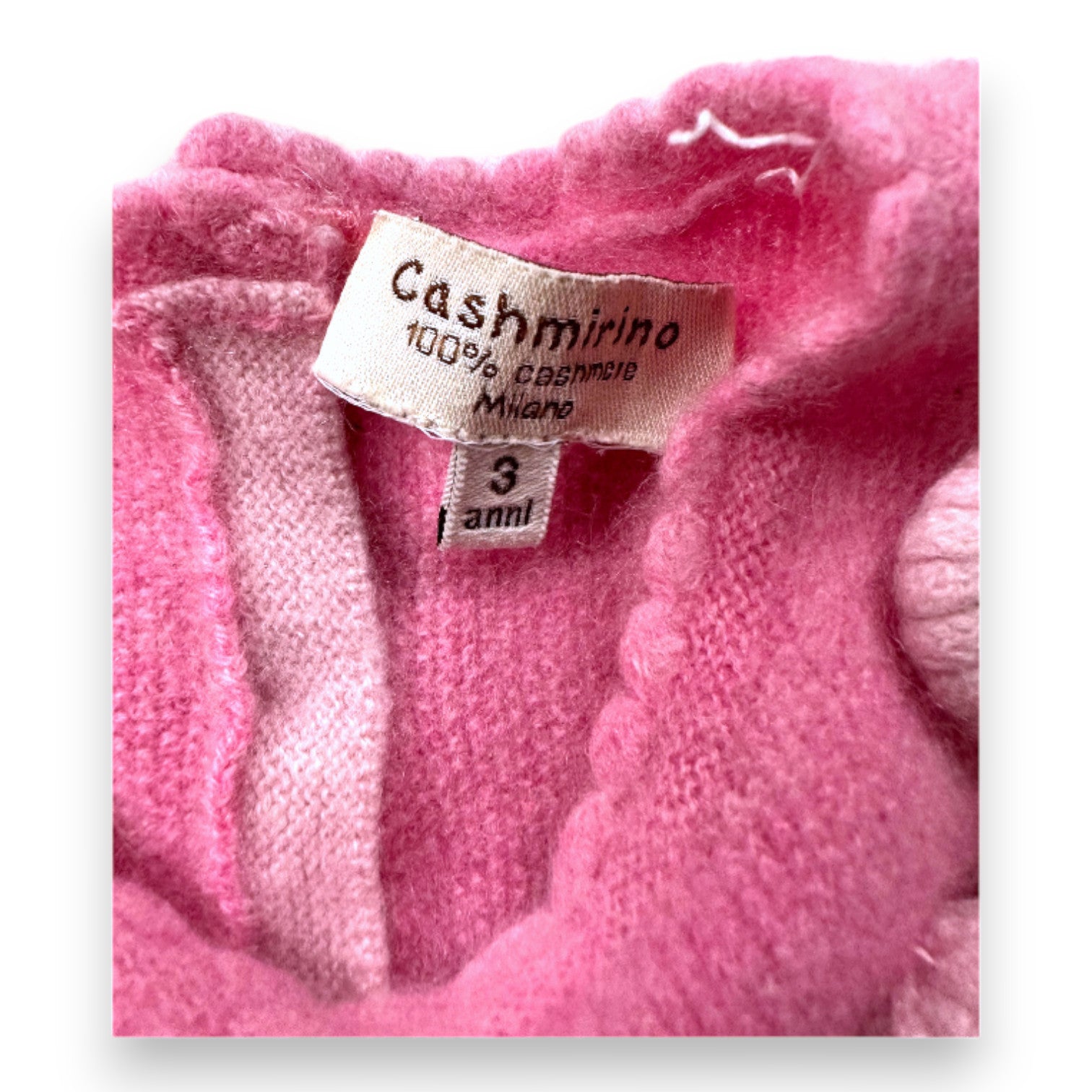 CASHMIRINO - Robe rose en cachemire - 3 ans